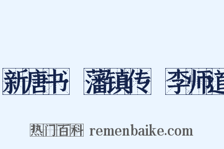 新唐书·藩镇传·李师道是什么意思的图片